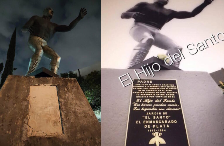 Roban placa del monumento a El Santo en Tepito